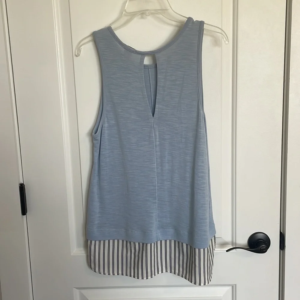 JCrew Blue and Striped Flow Tank - Picture 4 of 5